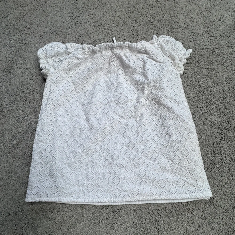 Lilly Pulitzer Youth Girls 10 Ellis Top Eyelet White NEW